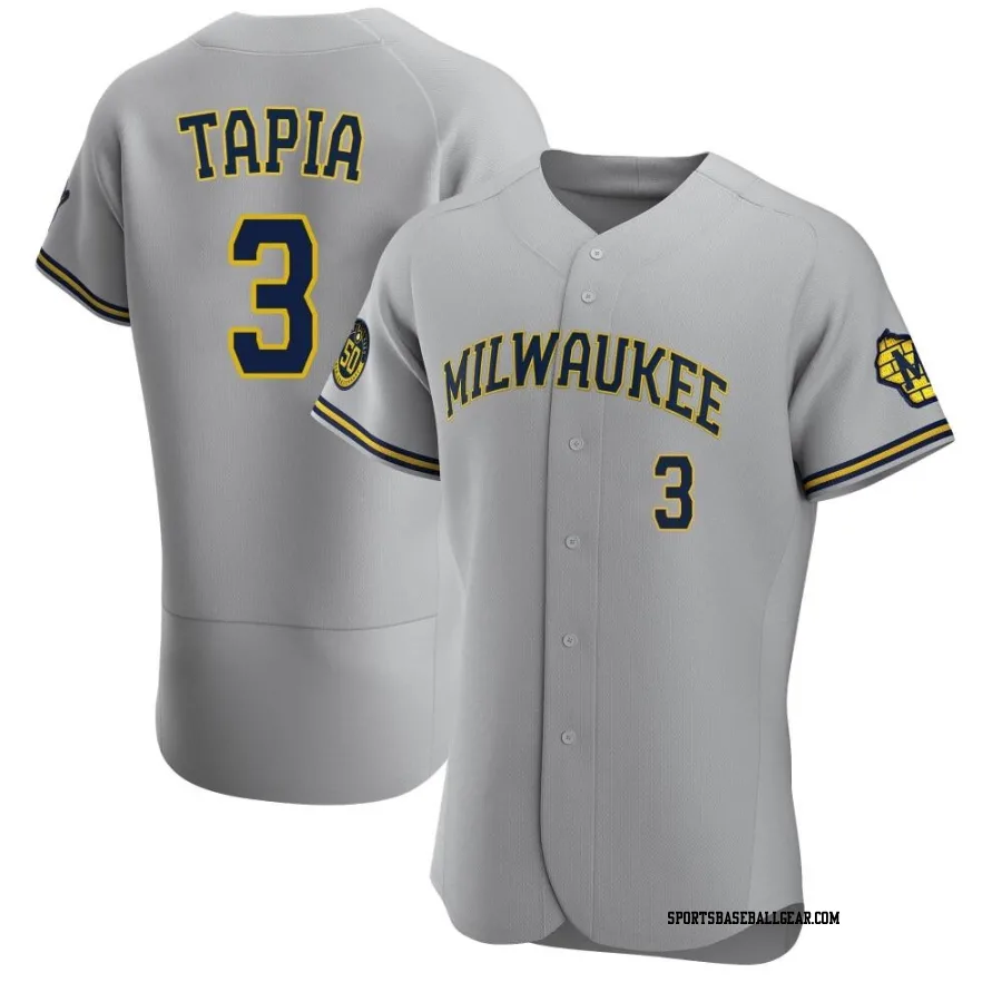Raimel Tapia Men's Milwaukee Brewers Gray Authentic Road Jersey