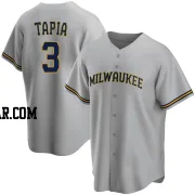 Raimel Tapia Men's Milwaukee Brewers Gray Replica Road Jersey