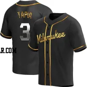 Raimel Tapia Youth Milwaukee Brewers Black Golden Replica Alternate Jersey