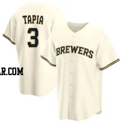 Raimel Tapia Youth Milwaukee Brewers Cream Replica Home Jersey