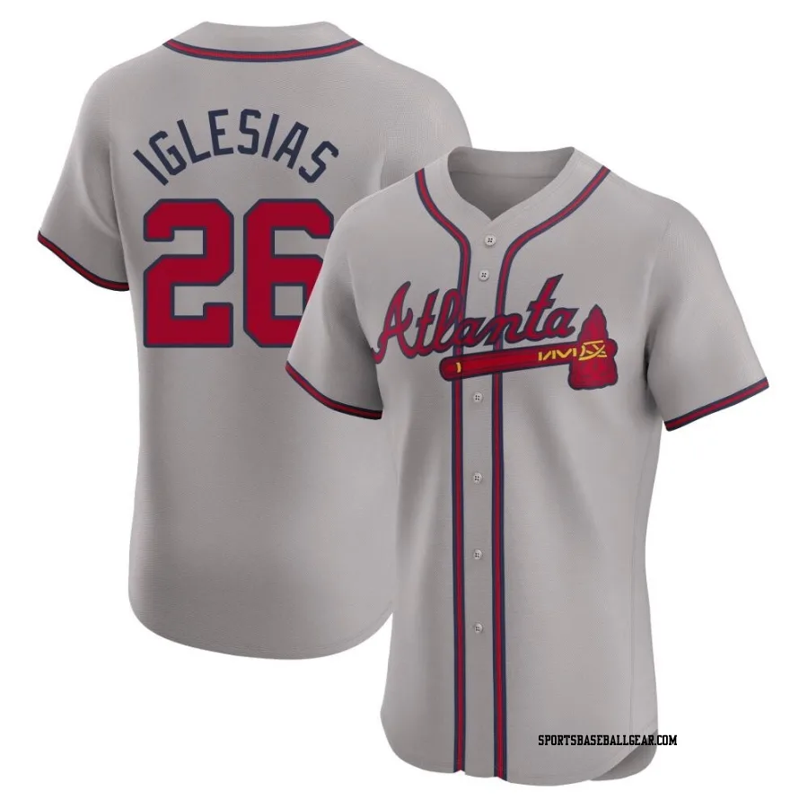 Raisel Iglesias Men's Atlanta Braves Gray Elite Road Jersey