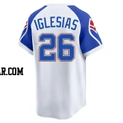 Raisel Iglesias Men's Atlanta Braves White Limited Throwback Cooperstown Collection Jersey