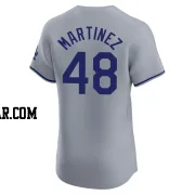 Ramon Martinez Men's Los Angeles Dodgers Gray Elite Road Jersey