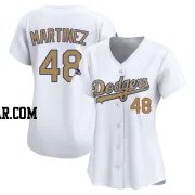 Ramon Martinez Women's Los Angeles Dodgers Gold Limited White 2025 Collection Jersey