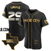 Ramon Urias Men's Houston Astros Black/Gold Authentic 2023 Space City Ready 2 Reign Flex Base Jersey