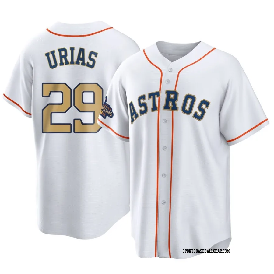 Ramon Urias Men's Houston Astros Gold Replica White 2023 Collection Jersey