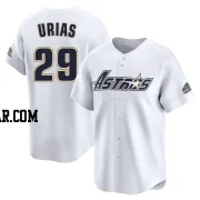 Ramon Urias Men's Houston Astros White Limited Throwback Cooperstown Collection Jersey