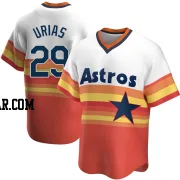 Ramon Urias Men's Houston Astros White Replica Home Cooperstown Collection Jersey