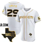 Ramon Urias Men's Houston Astros White/Gold Authentic 2023 Space City Ready 2 Reign Flex Base Jersey