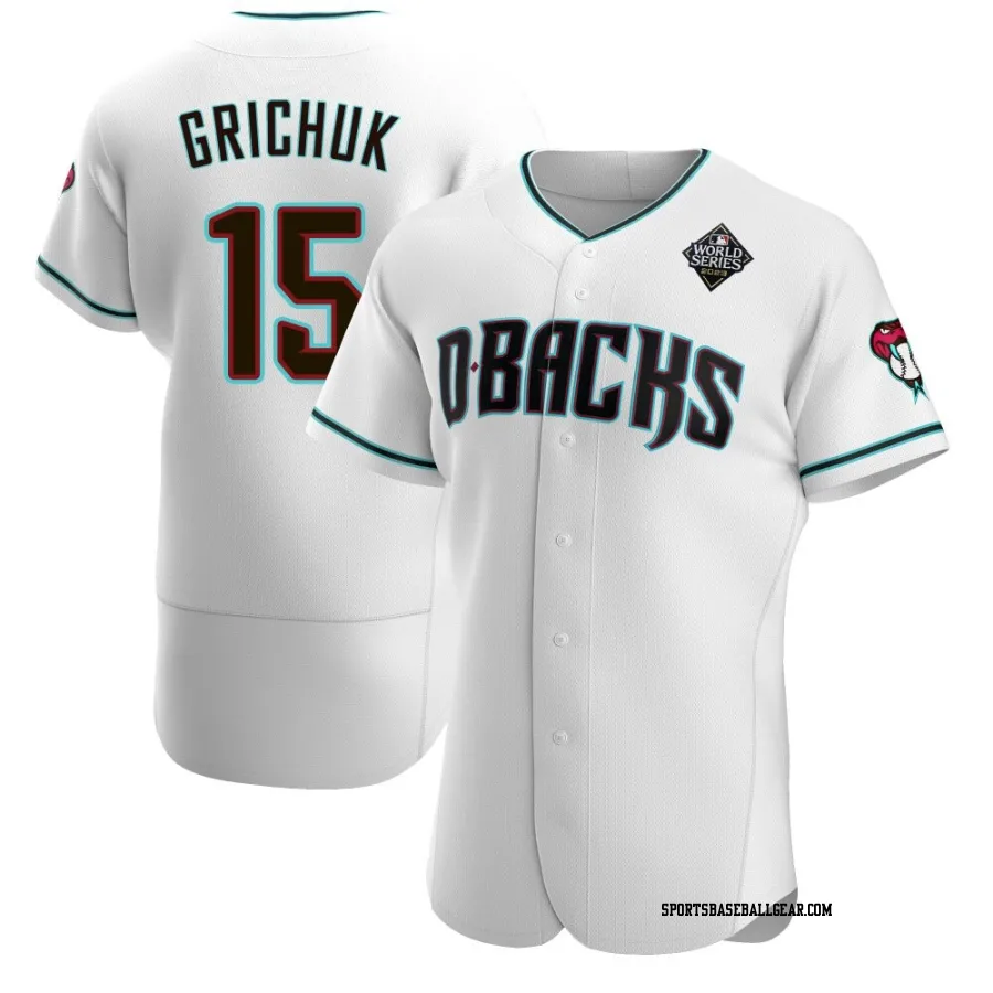Randal Grichuk Men's Arizona Diamondbacks White Authentic Teal Alternate 2023 World Series Jersey