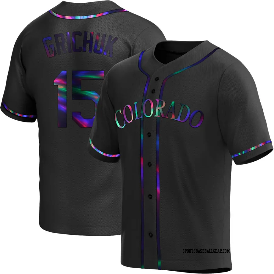 Randal Grichuk Men's Colorado Rockies Black Holographic Replica Alternate Jersey