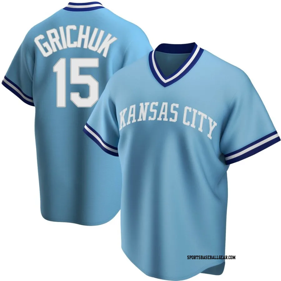 Randal Grichuk Men's Kansas City Royals Light Blue Replica Road Cooperstown Collection Jersey