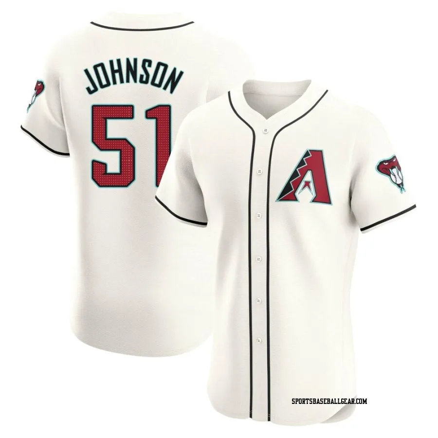 Randy Johnson Men's Arizona Diamondbacks Cream Elite Home Jersey