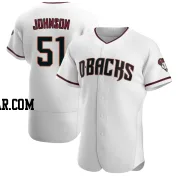 Randy Johnson Men's Arizona Diamondbacks White/Crimson Authentic Home Jersey
