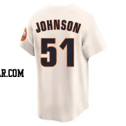 Randy Johnson Men's Houston Astros Cream Limited Throwback Cooperstown Collection Jersey
