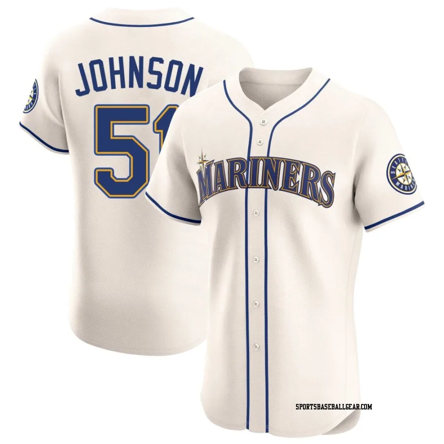 Randy Johnson Men's Seattle Mariners Cream Elite Alternate Jersey