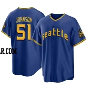 Randy Johnson Men's Seattle Mariners Royal Replica 2023 City Connect Jersey