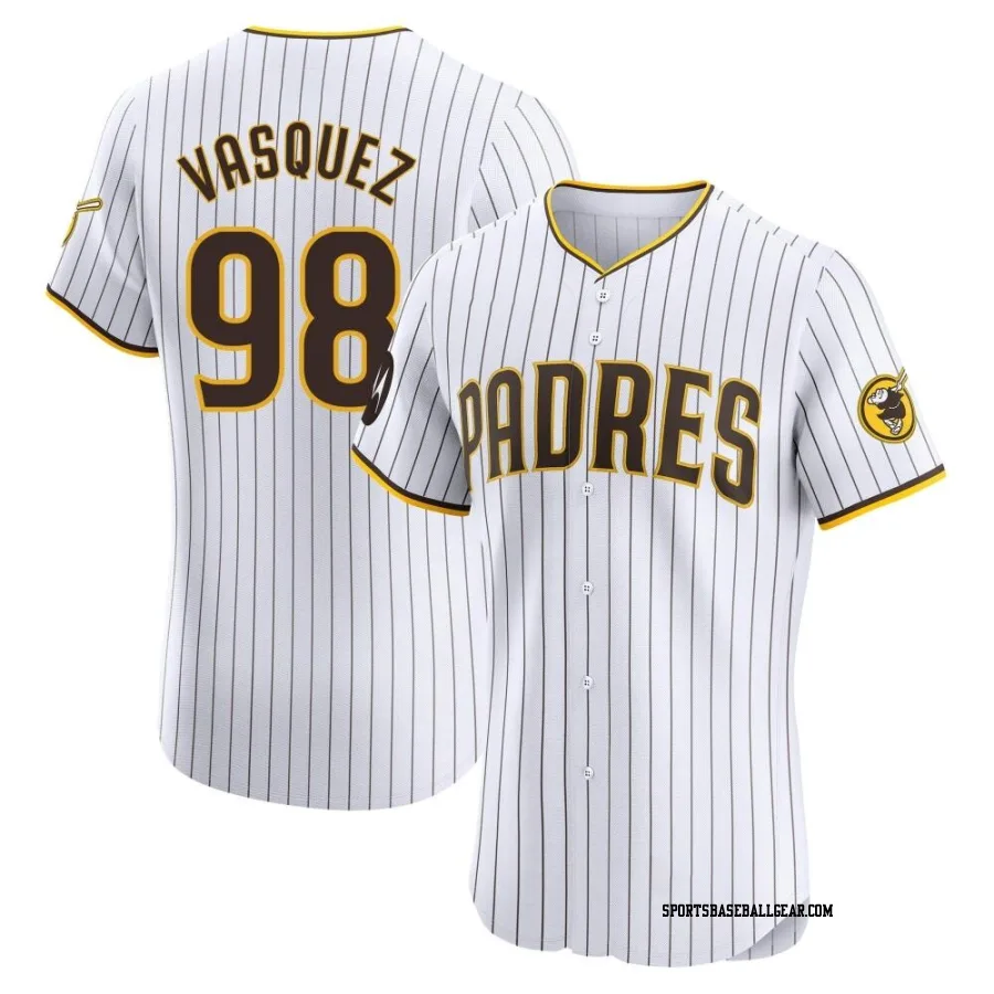 Randy Vasquez Men's San Diego Padres White Elite Home Patch Jersey