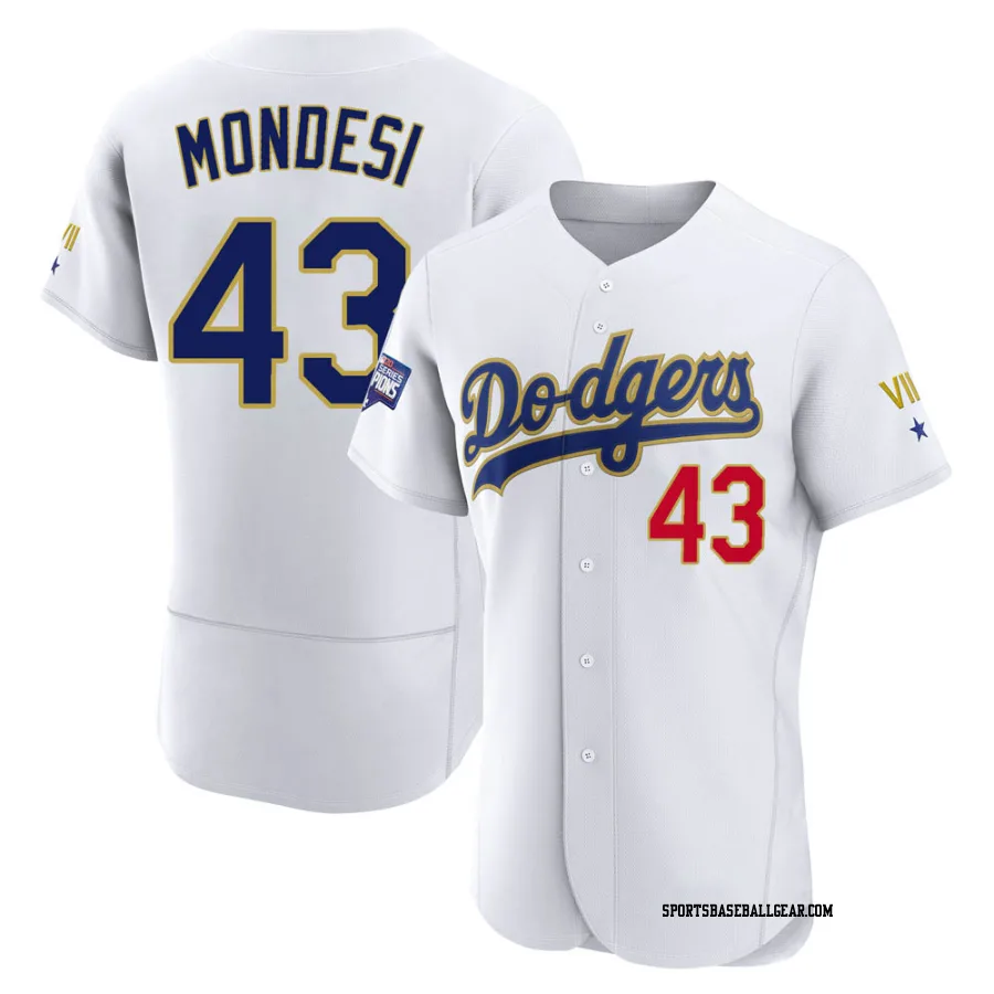 Raul Mondesi Men's Los Angeles Dodgers White/Gold Authentic 2021 Gold Program Player Jersey