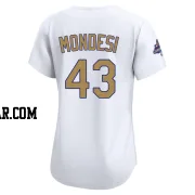 Raul Mondesi Women's Los Angeles Dodgers Gold Limited White 2025 Collection Jersey