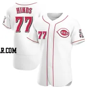 Rece Hinds Men's Cincinnati Reds White Authentic Home Jersey