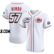 Rece Hinds Men's Cincinnati Reds White Elite 2025 Speedway Classic Alternate Jersey