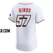 Rece Hinds Men's Cincinnati Reds White Elite 2025 Speedway Classic Alternate Jersey