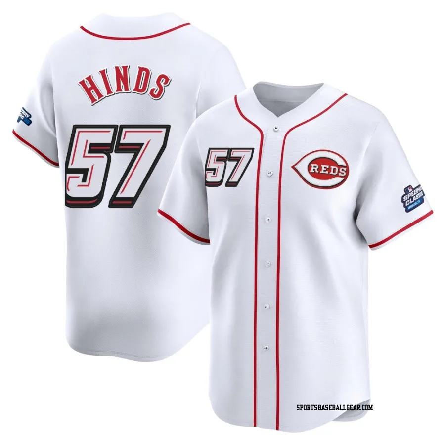 Rece Hinds Men's Cincinnati Reds White Limited 2025 Speedway Classic Alternate Jersey