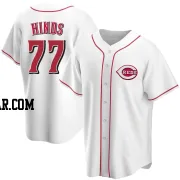 Rece Hinds Men's Cincinnati Reds White Replica Home Jersey