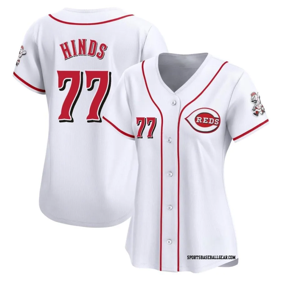 Rece Hinds Women's Cincinnati Reds White Limited Home Jersey