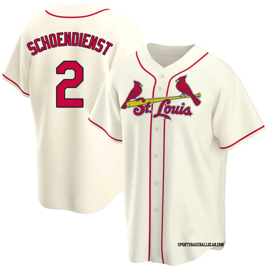 Red Schoendienst Men's St. Louis Cardinals Cream Replica Alternate Jersey