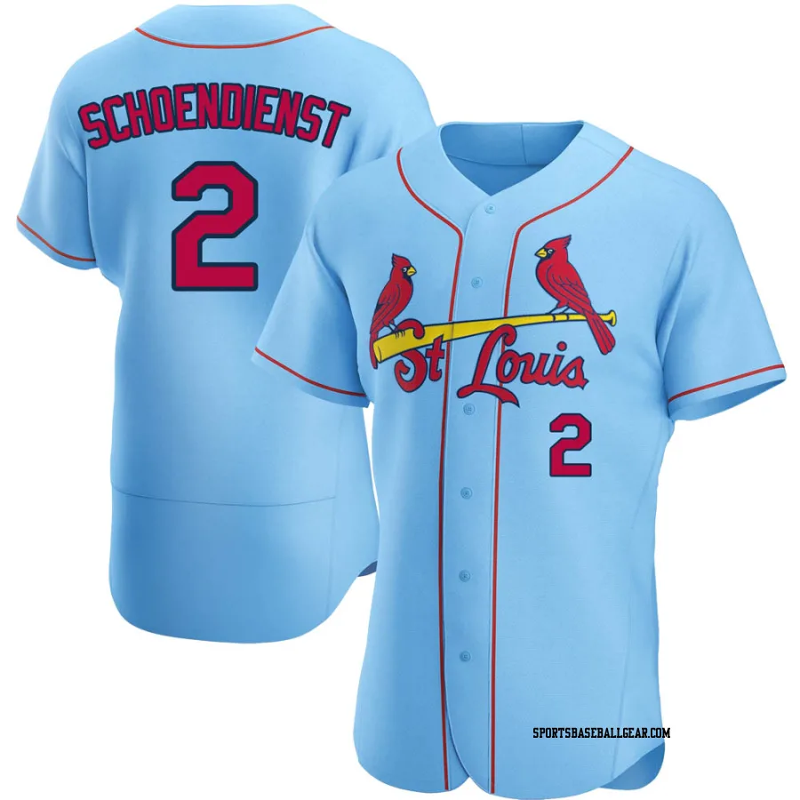 Red Schoendienst Men's St. Louis Cardinals Light Blue Authentic Alternate Jersey