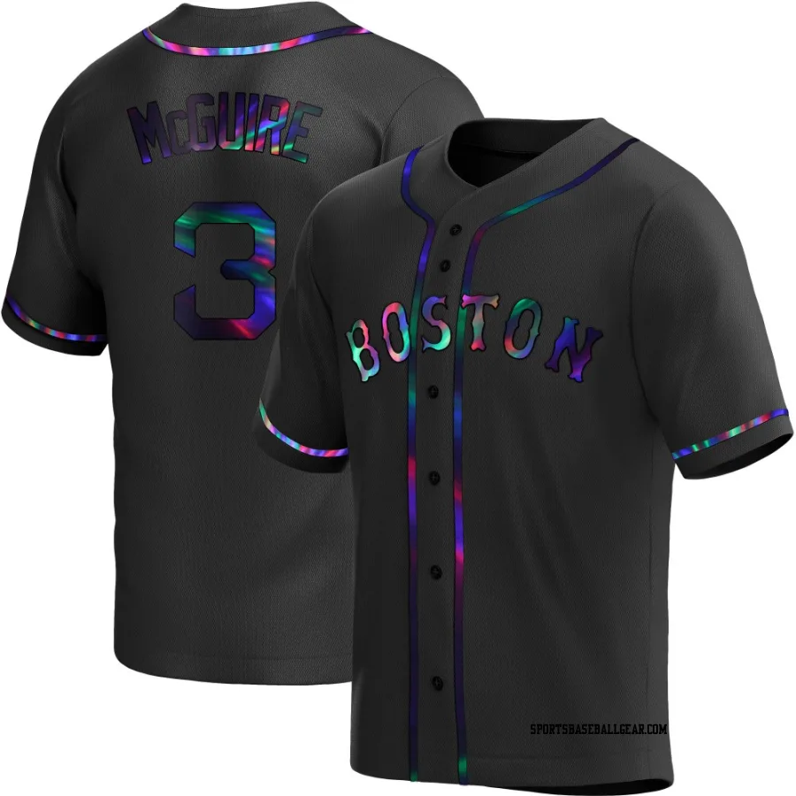 Reese McGuire Men&#039;s Boston Red Sox Black Holographic Replica Alternate Jersey