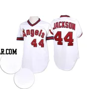 Reggie Jackson Men's Los Angeles Angels White Authentic Throwback Jersey