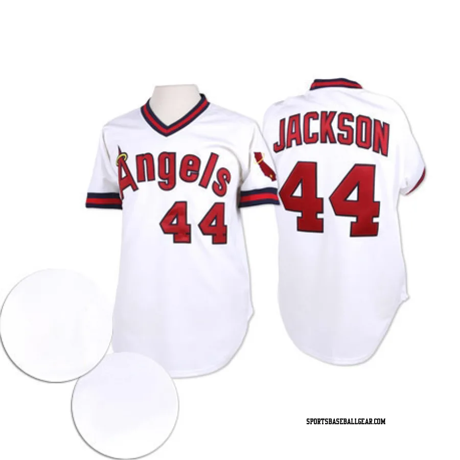 Reggie Jackson Men's Los Angeles Angels White Authentic Throwback Jersey