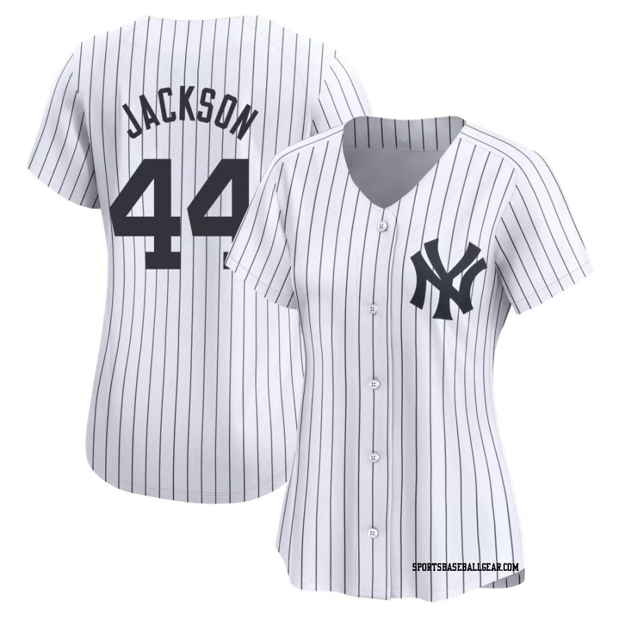 Reggie Jackson Women's New York Yankees White Limited Yankee Home Jersey