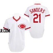 Reggie Sanders Men's Cincinnati Reds White Authentic Throwback Jersey