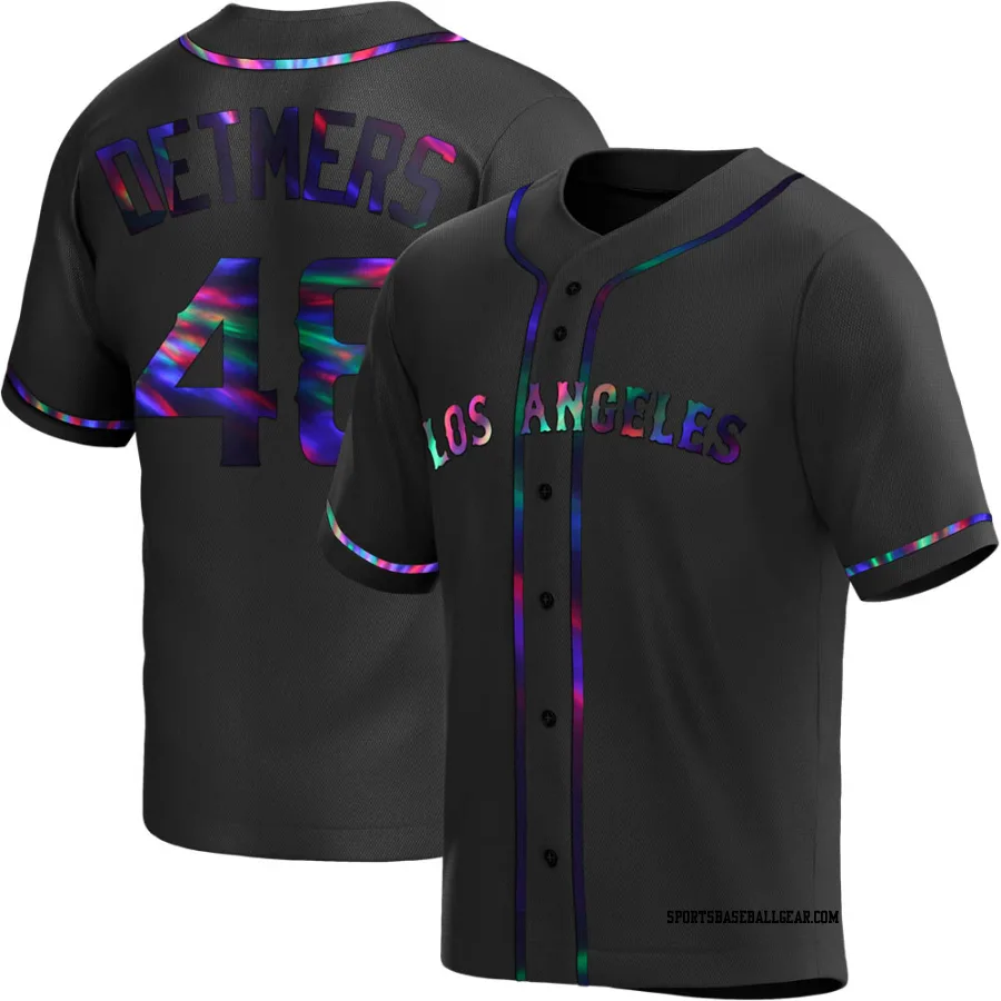Reid Detmers Men's Los Angeles Angels Black Holographic Replica Alternate Jersey