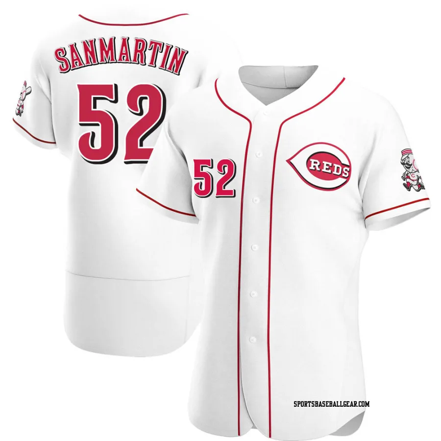 Reiver Sanmartin Men's Cincinnati Reds White Authentic Home Jersey