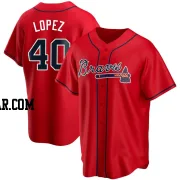 Reynaldo Lopez Men's Atlanta Braves Red Replica Alternate Jersey