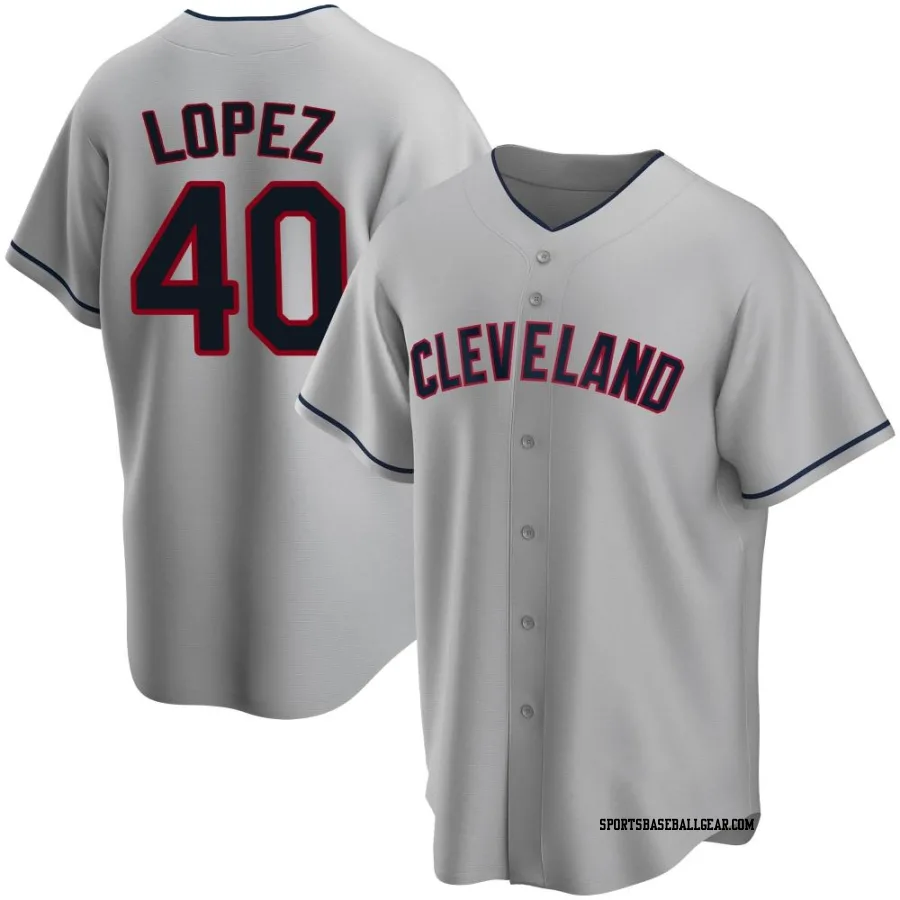 Reynaldo Lopez Men's Cleveland Guardians Gray Replica Road Jersey