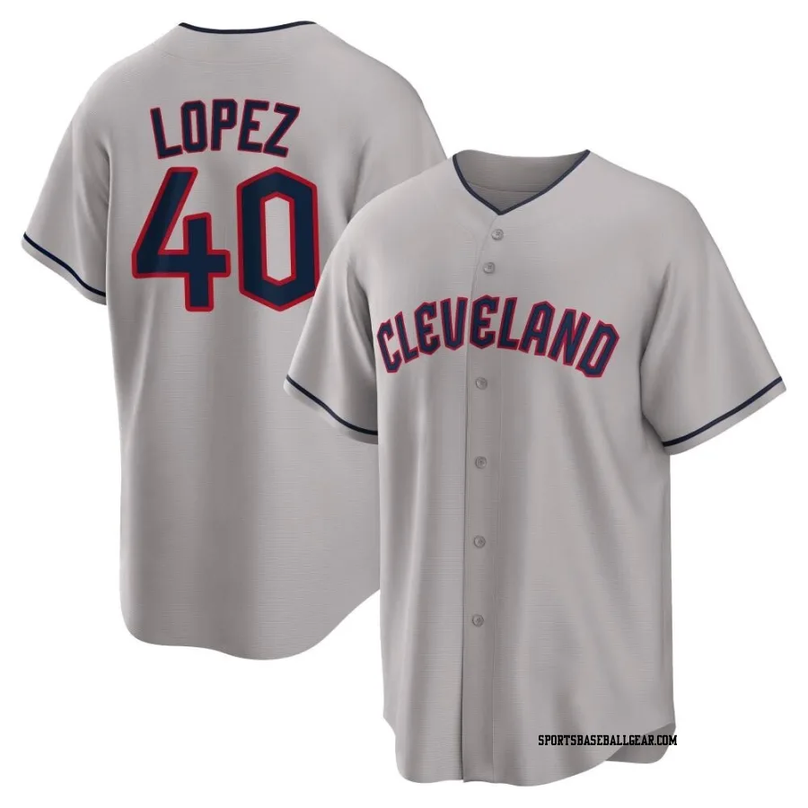 Reynaldo Lopez Men's Cleveland Guardians Gray Replica Road Jersey