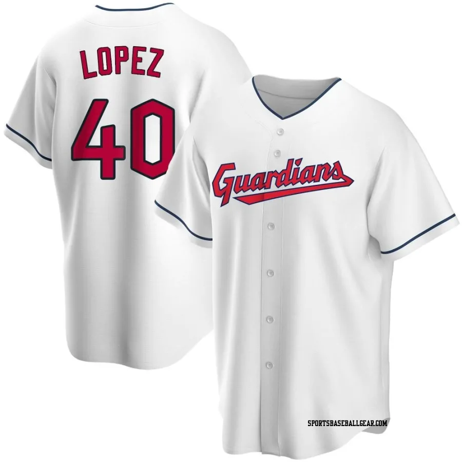 Reynaldo Lopez Men's Cleveland Guardians White Replica Home Jersey