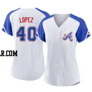 Reynaldo Lopez Women's Atlanta Braves White Authentic 2023 City Connect Jersey