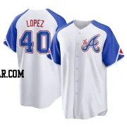 Reynaldo Lopez Youth Atlanta Braves White Replica 2023 City Connect Jersey