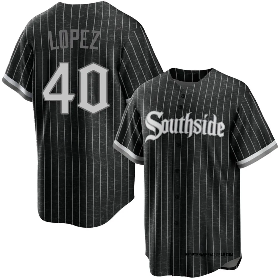 Reynaldo Lopez Youth Chicago White Sox Black Replica 2021 City Connect Jersey
