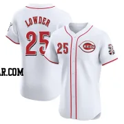 Rhett Lowder Men's Cincinnati Reds White Elite Home Patch Jersey
