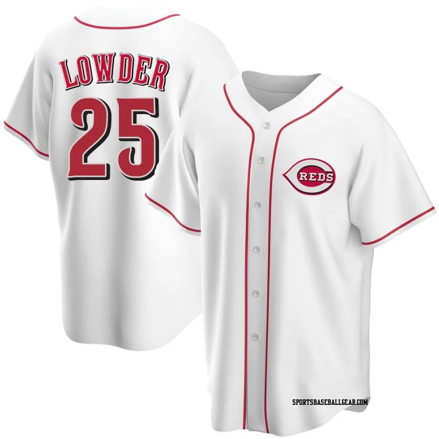 Rhett Lowder Youth Cincinnati Reds White Replica Home Jersey
