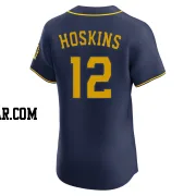 Rhys Hoskins Men's Milwaukee Brewers Navy Elite Alternate Jersey