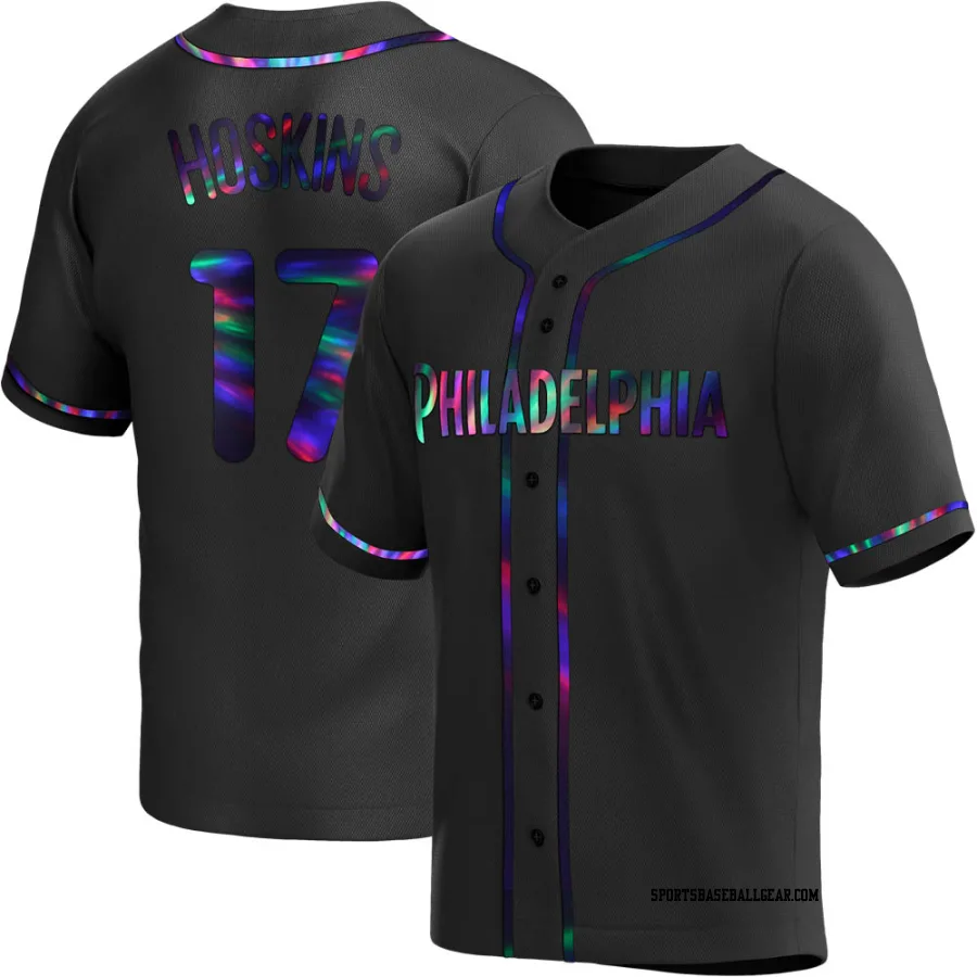 Rhys Hoskins Youth Philadelphia Phillies Black Holographic Replica Alternate Jersey
